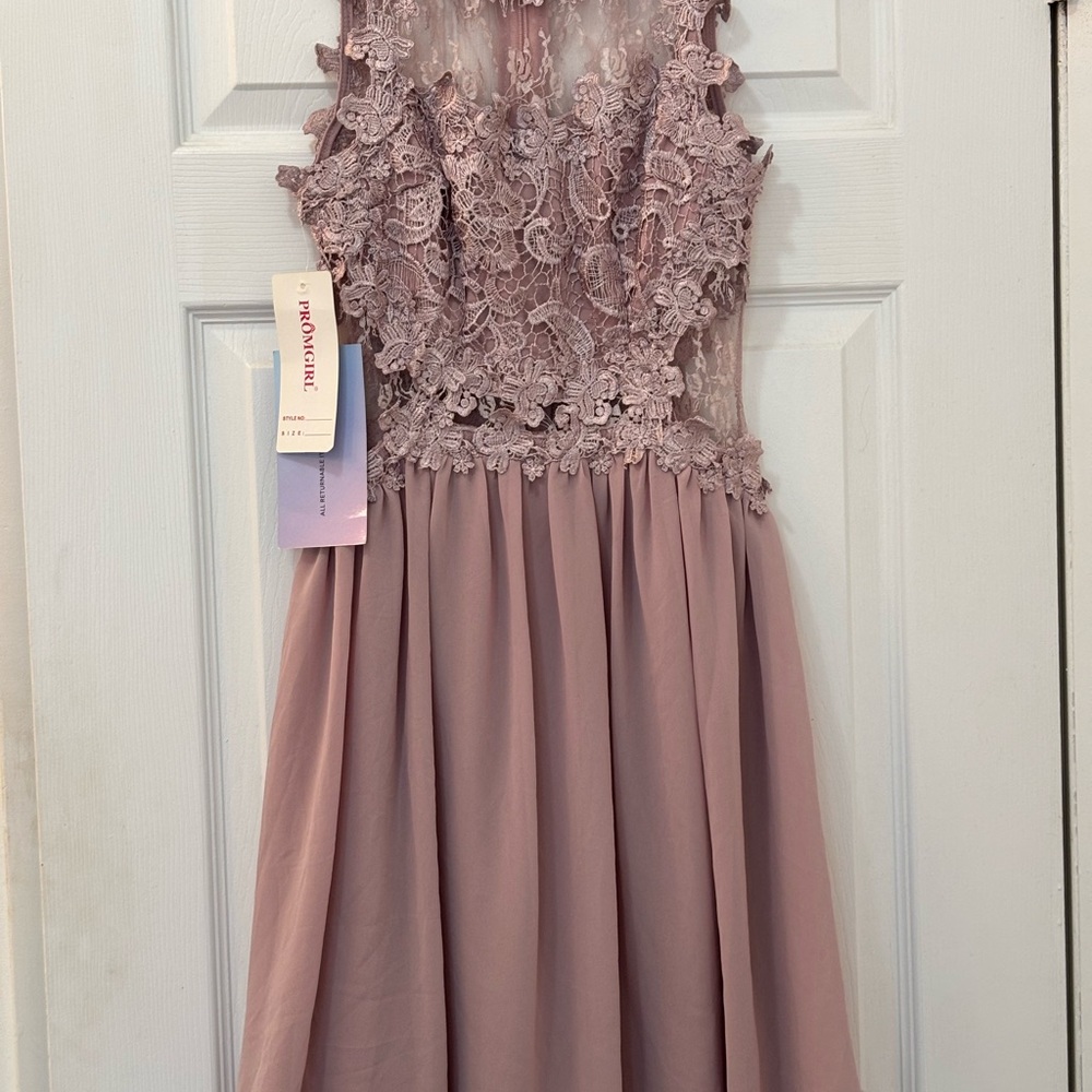 PromGirl Purple Halter A-line Dress for Prom